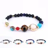 Bransoletka Wszechświata Galaxy Osiem planet w Układu Słonecznym Star Stone Beads Bracelets Bransoletki dla kobiet mężczyzn biżuteria moda