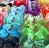 20PCS/4 inch Hair bow WITH Elastic Band Ponytail Hair Holder Kids Girl head accessories Elastic Loop Bobble School Dancing bows