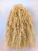 Brazilian Human Virgin Remy Blonde Hair Curly Hair Weft Soft Double Drawn Hair Extensions 100g one bundle