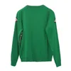 2018 Outono Inverno Verde Camisolas de Malha Pullovers Mulheres Runway Designer Duplo Peixe Feminino Senhoras de Natal Jumper Roupas S118