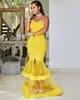 2019 nowy Afryki Special Tulle Design Syrenki Suknie Wieczorowe Kochanie Długość Prom Dress Front Splitu Suknie Linia Tania sukienka
