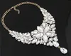 Kymyad Collier Femme Retro Statement Choker Necklace Gold Color Color Crystal Flower Necklaces Pendants Maxi Necklace Women Collares245m