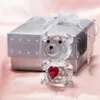 Crystal Bear Baby Shower Wedding Favors Boy Girl Baptism Party Gifts Newborn Baby Gift Box Wholesale