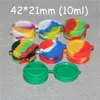 Boîtes de rangement à double chambre Récipients de cire Diviseur en silicone Récipient en silicone Dabber 4222 mm Pots de 10 ml de qualité alimentaire Dab Conjoined3551699