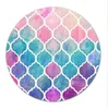 New Round Rubber Mousepad Rainbow Pastel Watercolor Moroccan Painting Mice Mat PC Computer Gaming Speed Mouse Pad