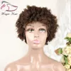 Peluca rizada afro Evermagic de pelo, pelucas remy brasileñas para mujeres, pelucas de cabello humano afro natural negro, color 4 #, envío gratis