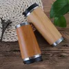 Bamboo Water Bottle Stainless Steel Tumbler Flasks Insulated Coffee Mug Travel Tea Leak-poof Cup Drinkware DDA779