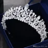 Prachtige Prinses Grote Bruiloft Kronen Bruidsjuweel Hoofddeksels Tiara's Voor Vrouwen Zilver Metaal Kristal Strass Barok Haar Headban1481900