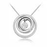 Womens Pendants Concentric circles Crystal Necklaces Design Casual Jewelry Birthday Gift
