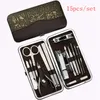 20sets/set 15pcs Manicure Set Professional Nail Clipper Kit Pedicure Finger Plier Nails Art Beauty Tools Scissors Tweezer Knife