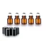 500PCS 1ml Mini Roll på rullflaskor för eteriska oljor Roll-on-påfyllningsbara parfymflaska Deodorantbehållare med svart lock SN1836