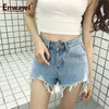 Enwayel Hot 2018 Summer Tassel Hole Denim Shorts for Women Casual Button Pockets Girl Jeans Shorts Femme Ripped Sexy Short Jean