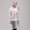 Outdoor adult Hiking raincoat Men and women fashion semi transparent frosted EVA Rainwear Waterproof Poncho Rain Coat