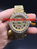 Full Diamond Day Datum Big Bezel Luxury Watch Automatic Brand Mäns Klockor Armbandsur All Diamonds Band 180821