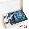 Business 3.35 Inch 8 Cm Wide Ensemble Silver Paisley Wedding Man Tie Handkerchief Pin and Cufflinks Gift Box Packing Many Color