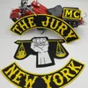 Hot Sale Coolest The Jury New York Motorcykel Club Vest Outlaw Biker MC Colors Patch Gratis frakt