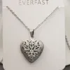 Everfast 10pc Cutout Heart Stainless Steel Photo Frame Pendant Necklace Crystal Locket Charm Necklaces Women Men Family Memorial Jewelry SN071