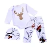 Barnpojkar Tjejer Outfits Baby Xmas Deer Print Romper + Byxor + Hat 3pcs / Set 2018 Höst Kids Christmas Clothes Sets C4669