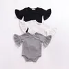 Baby girls boys Flare Sleeve romper infant Ruffle Sleeves Jumpsuits Fashion Boutique kids Climbing clothes 3 colors C5453