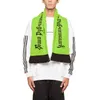 Gosha Rubchinskiy Scarves Unisex Fashion Letter Patterns Green Yellow Wraps for Winter Tasseles Scarf for Men Women245c