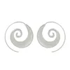 Przesadzone spiralne kolczyki spiralne osobowość duże koło spiralne kolczyki damskie złoto i srebrny punk hoop biżuteria