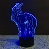 Unicorn Shape 3D Nachtlamp 7 Kleur Wijziging LED Kid Tafel Bureaulamp Party Gift # R42