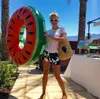 膨脹可能なスイカの水泳のリングレジャースイミングプールエアマットレスウォーターフロートチェア大人のビーチおもちゃウォータースポーツフロート