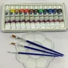 Set di tubi per colori acrilici Strumento per disegno di pittura per nail art per artisti 12 ml 12 colori per pennello e vassoio per vernice1675190
