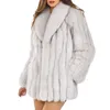 S-4xl Mink Coats Femmes Hiver Nouvelle mode rose fausse manteau élégant épais falsification de la fausse veste de fourrure de fourrure