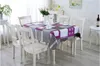 Mantel de PVC púrpura de alta calidad, mantel de plástico resistente al agua para comedor, mantel con estampado de café, superposición de cubierta de mesa