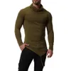 Nowa męska marka O-Neck Nieregularne koszulki Koszulki męskie Casual Z Długim Rękawem T Shirt Slim Fit Fitness Siłownie Koszulki Topy S-2XL J181032