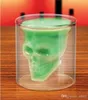 Diseño creativo Cabeza de calavera Copas de vino Transparente Doble pared Taza de vidrio de borosilicato alto Vaso resistente al calor 3 3 am ff