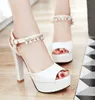 White bride wedding shoes waterproof taiwan shoes fish mouth high heel sexy prom evening party shoes shuoshuo6588310p