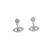 925 sterling silver cute evil eye charm dangl earring elegance danity silver jewelry round cz eye drop elegance women jewelry190d