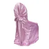 Hot Sale New 21 Color Self Tie Universal Satin Chair Cover For Wedding Party Banquet Event Xmas Decorations Restaurant Supplier