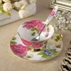 Elegante Bone Porcelain China Tea Coffee Cups And Saucer Spoon Set Ceramic British Style Afternoon Tea Cup Set Gift302U