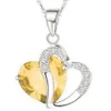 Naturlig kristall kärlek hjärta hängsmycke rhinestone halsband klassiker swarovski element valfri mode klass kvinnor tjejer gåva smycken dhl gratis