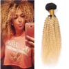 Neu Kommen Blonde Menschliches Haar Bundles #613 Platin Blonde Afro Verworrene Lockige Haarverlängerung Brasilianische Reine Unverarbeitete Haarwebart 3 Teile/los