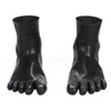 Seksowne Skarpetki Gumowe Skarbonki Gumowe Gummi Gummi 0.4mm Unisex Hosiery Toe Socks Black Popular