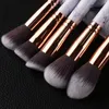 10 set 10 pièces pinceau de maquillage en marbre pinceaux de maquillage professionnels fond de teint BB crème qualité supérieure avec seau en PU