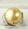 LL<<<fashion Freshwater Cultured yellow Shell Pearl Ring