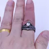 Anillo claddagh de 4 colores, joyería de piedra natal, conjunto de anillos de boda para mujer, anillo de fiesta femenino con relleno de oro negro 5A Zircon Cz