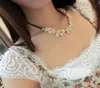Korean style small fresh daisies simple water drill flower skin rope short necklace collarbone chain fashion classic delicate