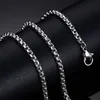 Trendig 20 -tums silverfärg i rostfritt stål Länkkedjan halsband för män/låda/hängande/trottoarkant/platt/twist chain6043677