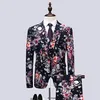 Samotne męskie garnitury ślubne Blazer męskie garnitury formalne 3piece kurtka+spodnie+kamizelki smokingowe kwiatowe męskie męskie kamizelki