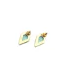 Mode Goud Kleur 3 kleuren Geometrie Wit Groen Turquoise oorbellen Natuursteen Oorknopjes Sieraden Voor Vrouwen