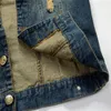 Ripped Jean Jacket Mens Denim Vest Plus Size M - 6XL Jeans Waistcoat Men Cowboy Brand Sleeveless Jacket Male3088