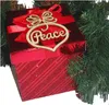 Você ama esperança paz fé noel palavra madeira tags árvore de natal ornamento festa decoração5888367