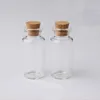 12ml Mini Glass Clear Wish Cork Inflex Wood Stoppers 22x55x12mm (HeightXDIA) Meddelande Bröllop Smycken Party Favorites Flaska Jar Tube