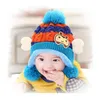 Sevimli Bebek Toddler Erkek Kız Çocuklar Sıcak Şapkalar Kulakflap Beanie Karikatür Kintted Kap Kış Bebek Şapkalar Çocuklar Fotoğraf Sahne Toptan